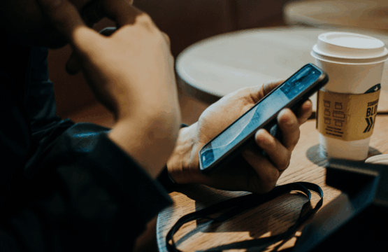 Man checks his phone